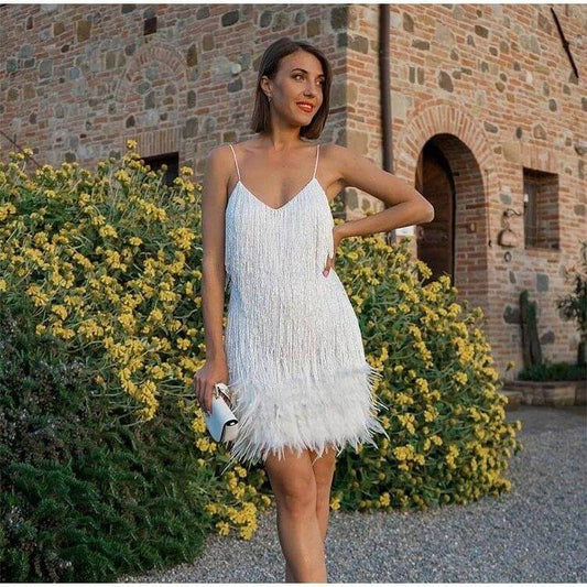 Women's Tassel Feather Dress