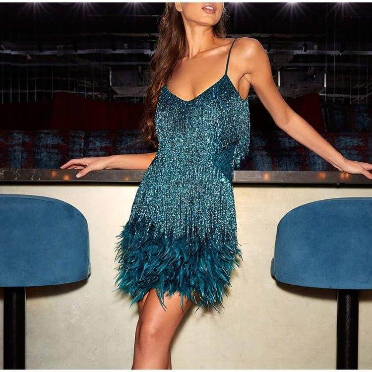 Women's Tassel Feather Dress