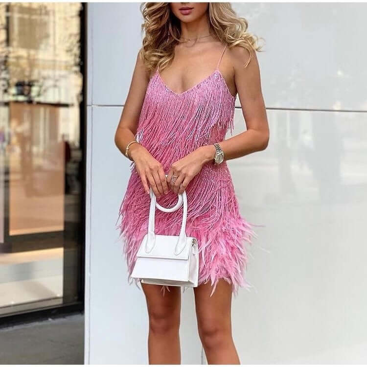 Women's Tassel Feather Dress