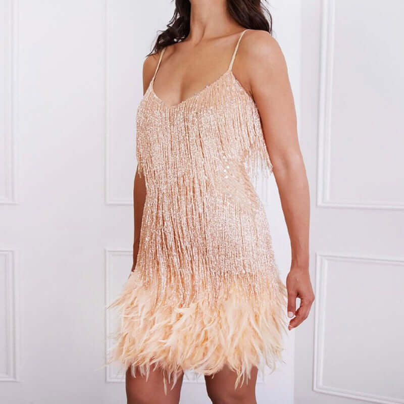 Women's Tassel Feather Dress